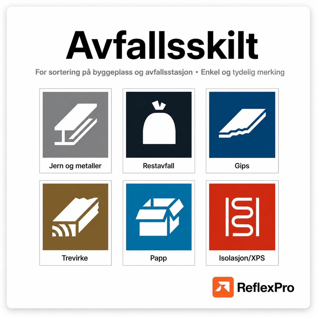 Avfallsskilt – 30 x 45 cm