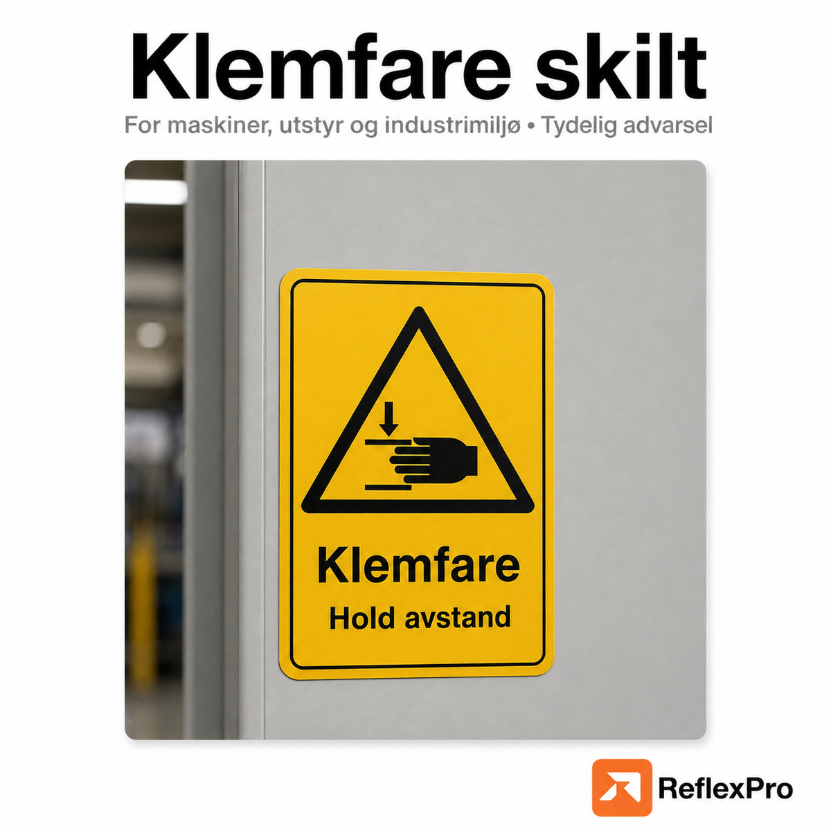 Klemfare skilt – 30 x 21 cm