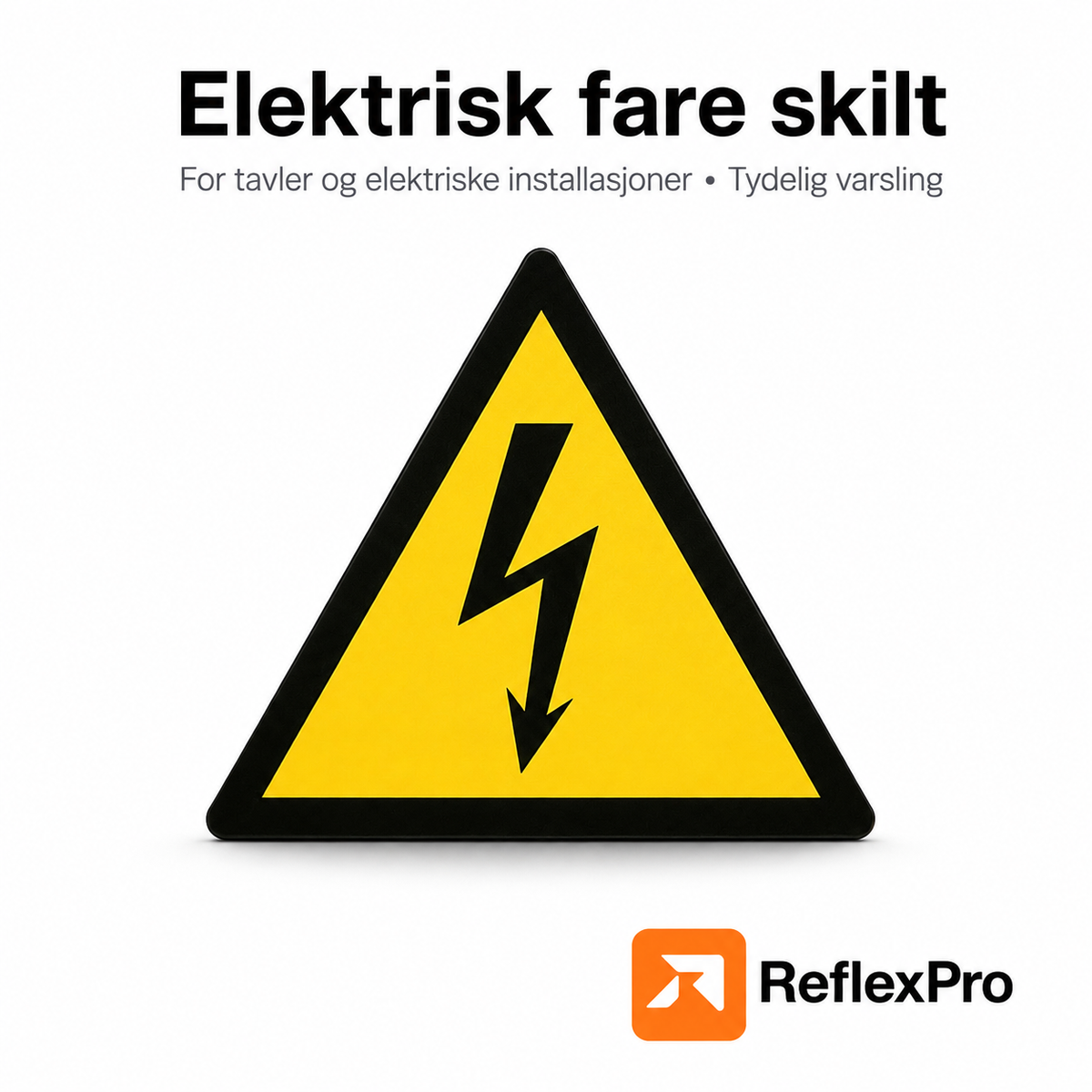Elektrisk fare skilt – 30 x 21 cm