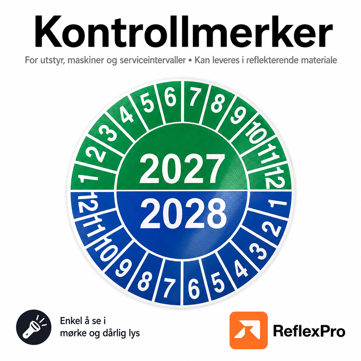 Kontrollmerker / årskontroll i refleks